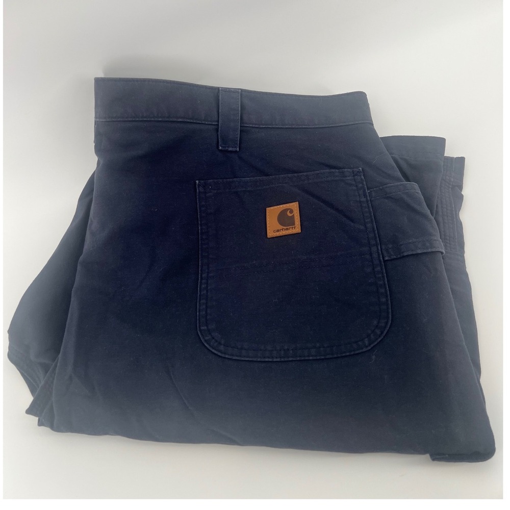 Carhartt Mens B147 NVY Navy Blue Canvas Carpenter Work Shorts Size 46